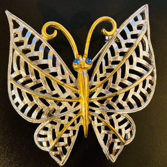 Vintage Avon Silver and Gold Butterfly Brooch - Picture 1 of 7